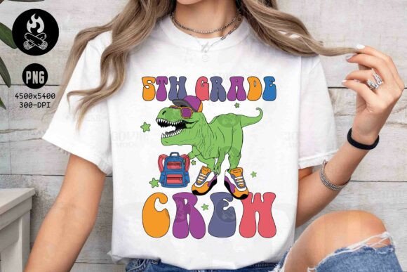 5th Grade Crew Dinosaur PNG, DinosaurPng: The Ultimate Back-to-School Design for Creators