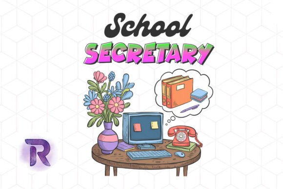 Back School Secretary Sublimation PNG