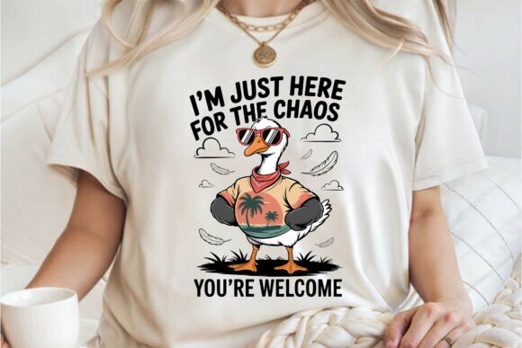 Cool Goose Funny Chaos Quote PNG for Creative Projects