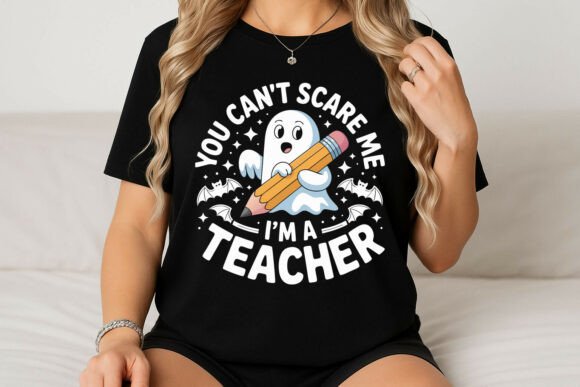 Funny Halloween Teacher Ghost Pencil Design