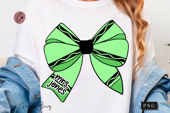 Green Crayon Coquette Bow PNG: A Playful Design Asset