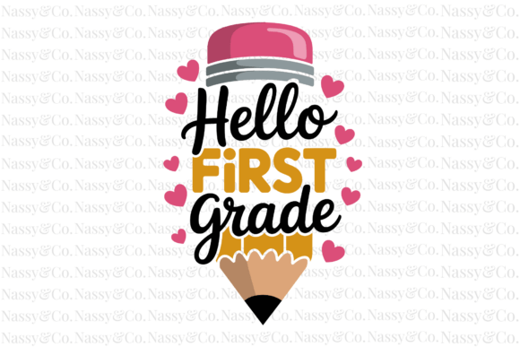 Start the School Year with Sparkle: The Hello First 1st Grade Pencil School PNG