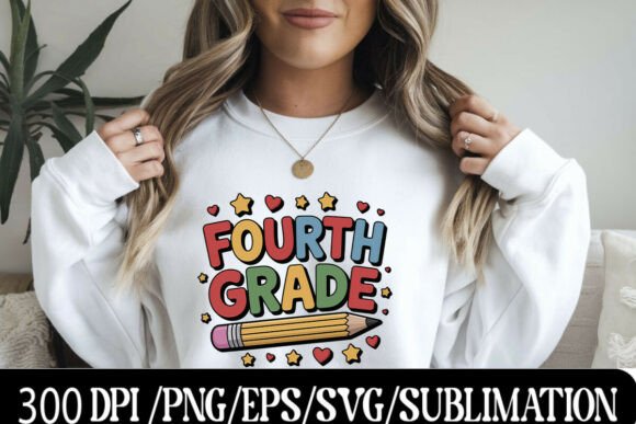Vibrant Fourth Grade Pencil Design for K