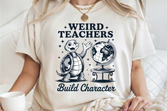 Weird Teacher Tortoise Tee PNG Design